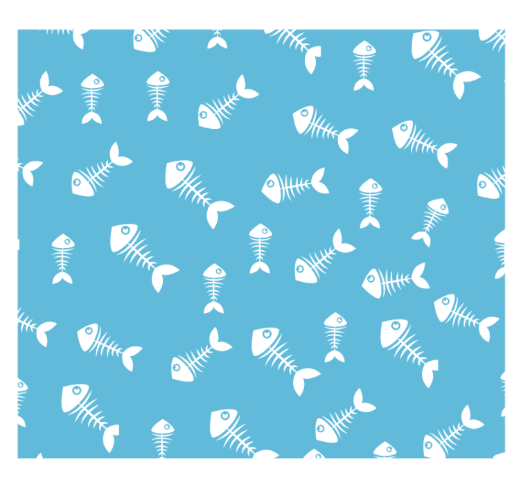 Animals wallpaper fish bones design - TenStickers