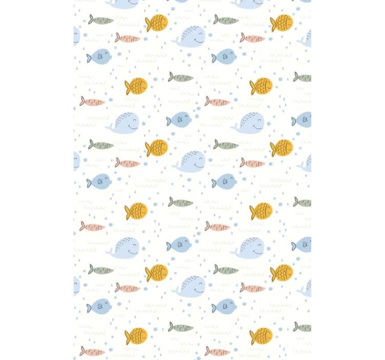 Animals wallpaper cartoon multicolor fish - TenStickers