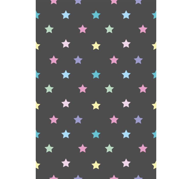 Hallway wallpaper with colored stars on grey - TenStickers