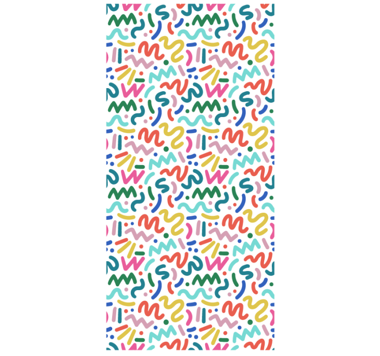 Hallway wallpaper with abstract colored shapes - TenStickers