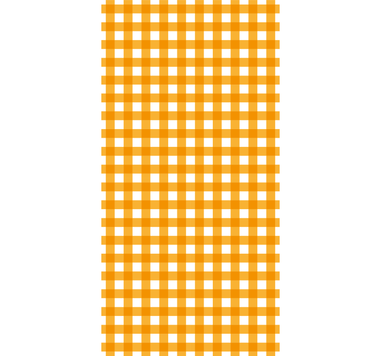 Hallway wallpaper in orange and white squares - TenStickers