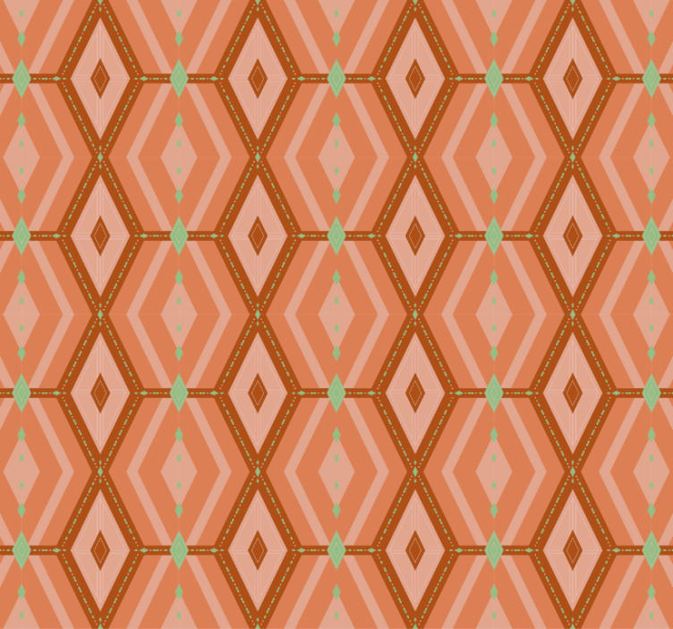 Hallway wallpaper in 30s autumnal geometric tints - TenStickers