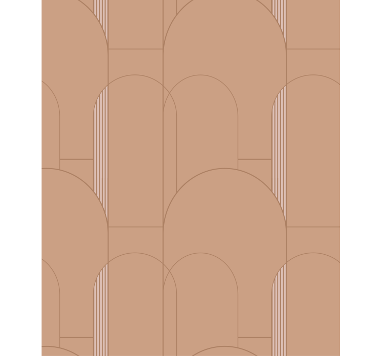 Wallpaper for dining area in terracotta geometric circles - TenStickers