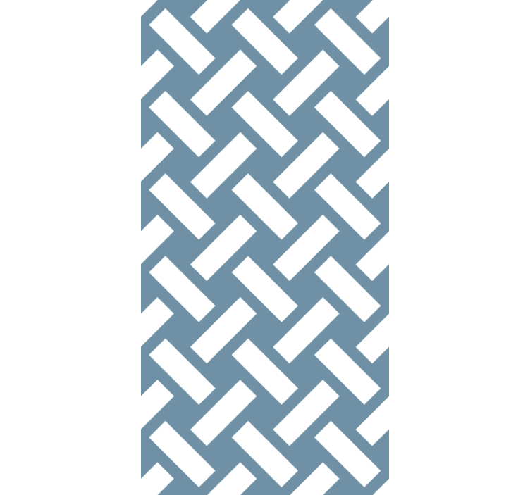 Wallpaper for dining area geometric blue square pattern - TenStickers