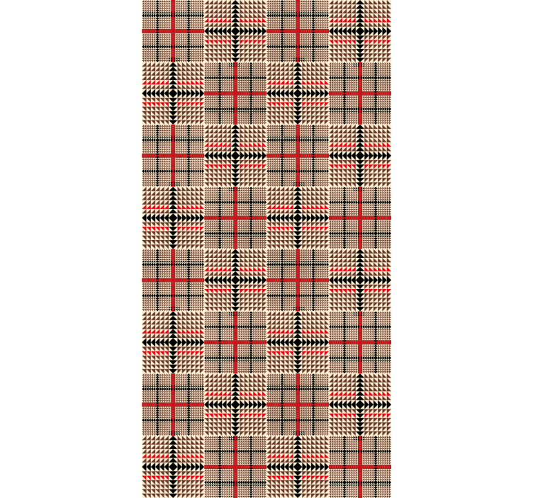 Wallpaper for dining area in brown plaid pattern - TenStickers