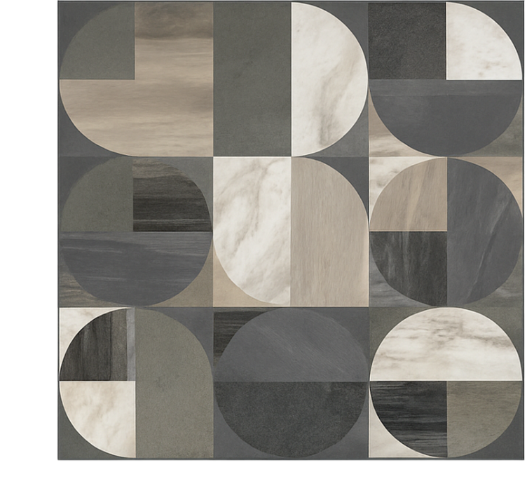 Marble effect wallpaper with half-circle pattern - TenStickers