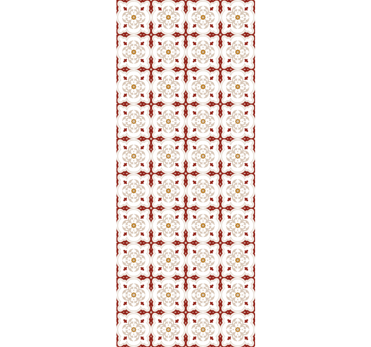 Tile effect wallpaper in red shaped tiles - TenStickers