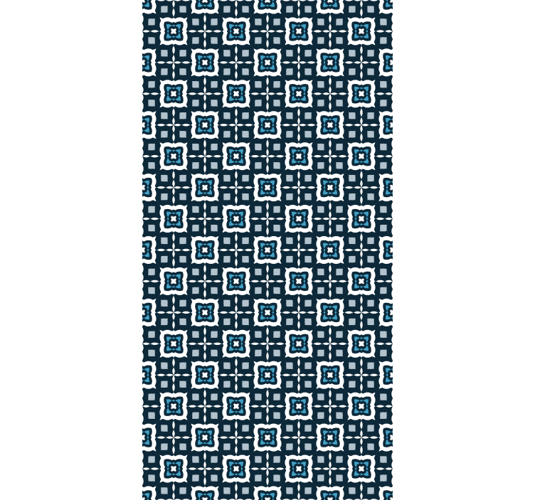 Tile effect wallpaper white and blue mosaic design - TenStickers