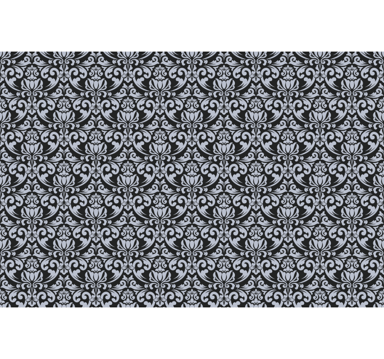Tile effect wallpaper gray and black baroque mosaic - TenStickers