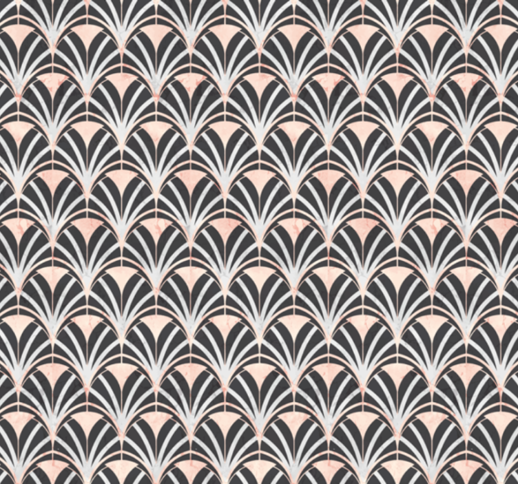 Tile effect wallpaper in art deco marble design - TenStickers