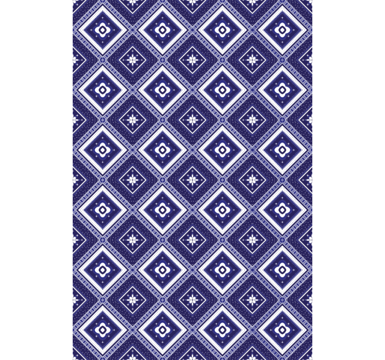 Tile effect wallpaper blue diamond design - TenStickers