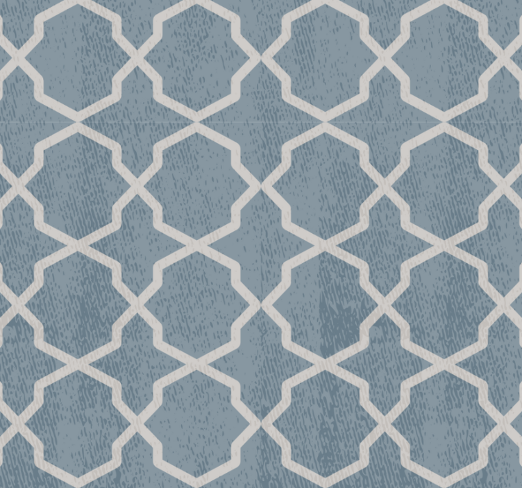 Tile effect wallpaper geometric blue design - TenStickers