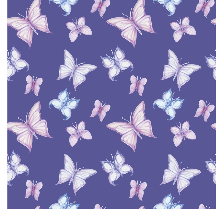 Butterflies wallpaper on a purple background - TenStickers