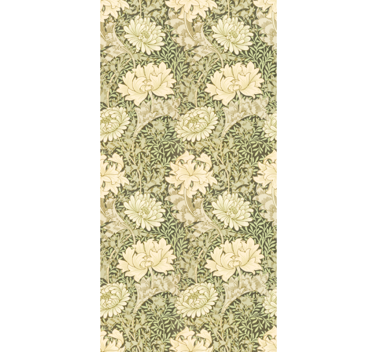 Hallway wallpaper modern style chrysanthemum - TenStickers