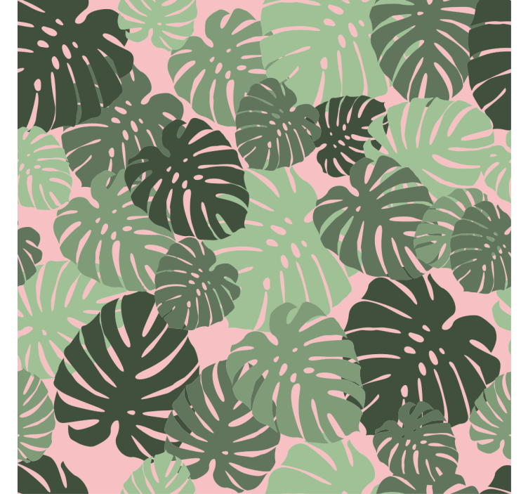 Hallway wallpaper tropical monstera pattern - TenStickers