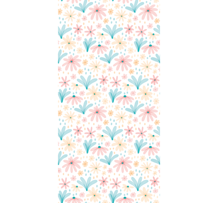 Hallway wallpaper floral daisies design - TenStickers