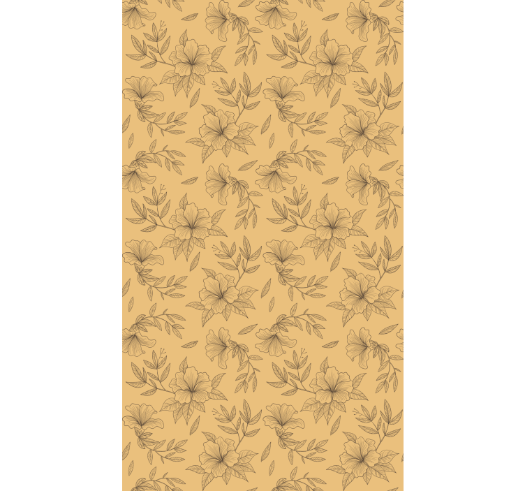 Hallway wallpaper with beige stylised patterns - TenStickers