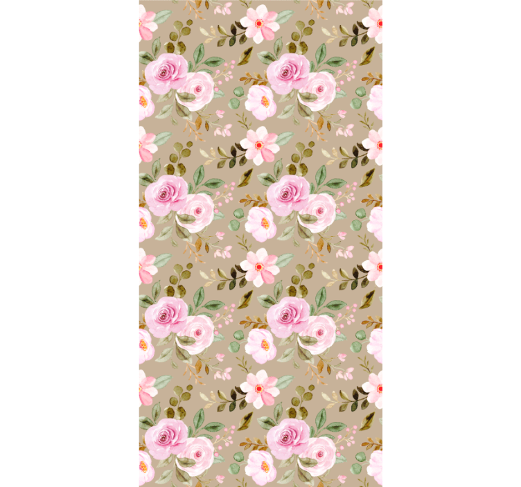 Hallway wallpaper in pink floral designs - TenStickers