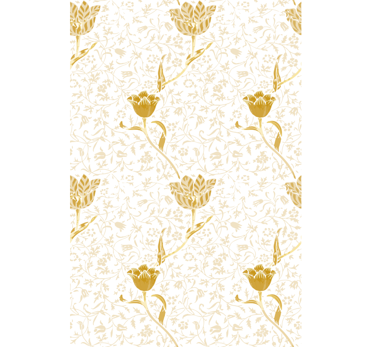 Hallway wallpaper with golden elegant pattern - TenStickers
