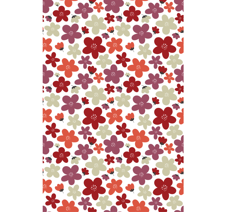 Nordic wallpaper red abstract floral design - TenStickers