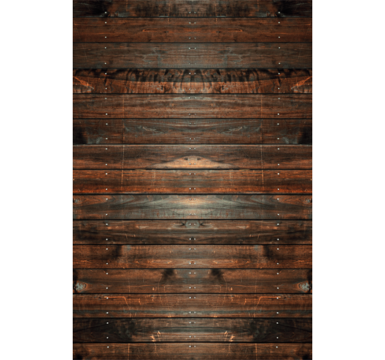 Rustic wallpaper in deep brown wood texture - TenStickers