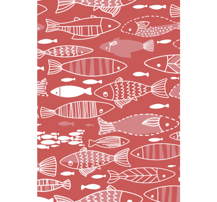 Living area wallpaper with many fish underwater - TenStickers