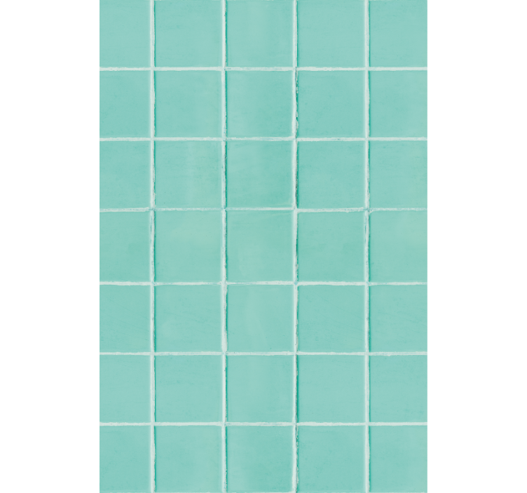 Living area wallpaper turquoise tiled design - TenStickers