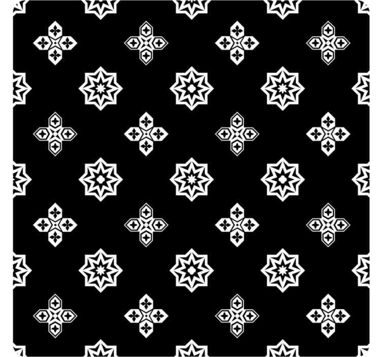 Tile effect wallpaper black and white vintage design - TenStickers
