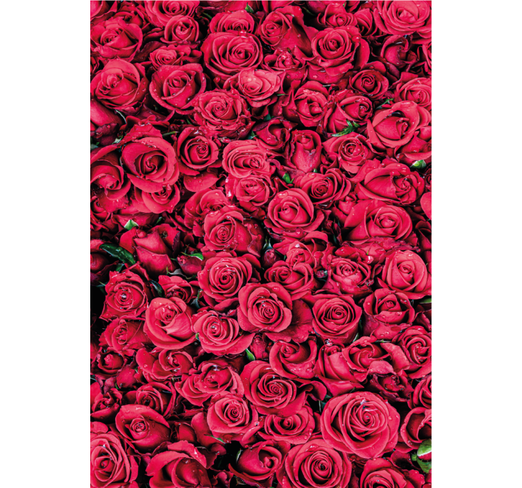 Flowers wallpaper red flowers with textured background - TenStickers