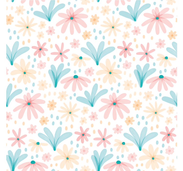 Flowers wallpaper in pastel color flower pattern - TenStickers