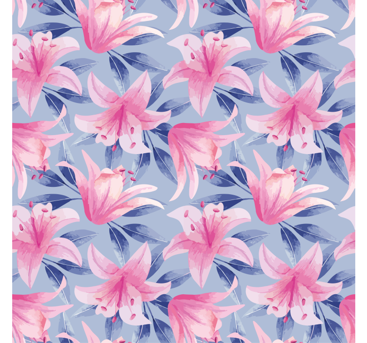 Flowers wallpaper in pink and purple watercolor - TenStickers