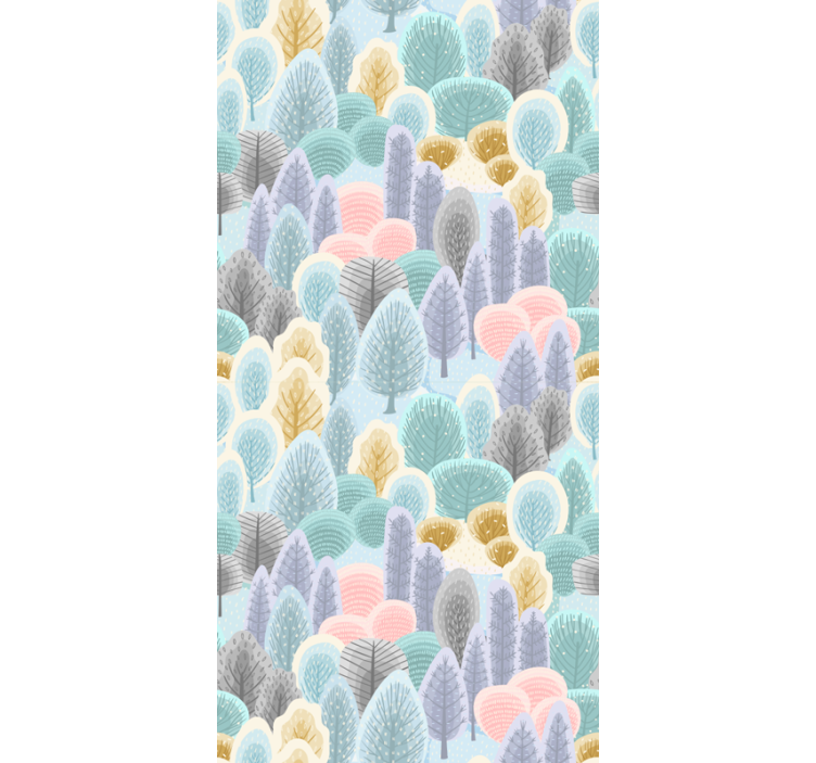 Wallpaper of a tree pastel forest design - TenStickers