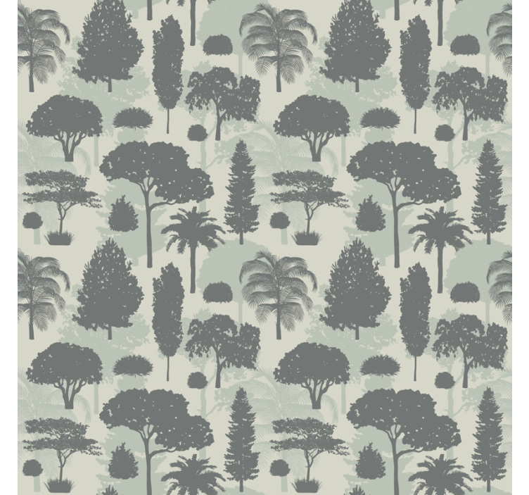 Wallpaper of a tree silhouetted forest design - TenStickers