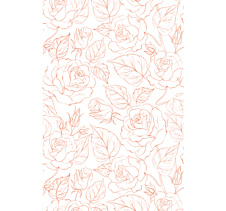 Living area wallpaper with delicate rose patterns - TenStickers