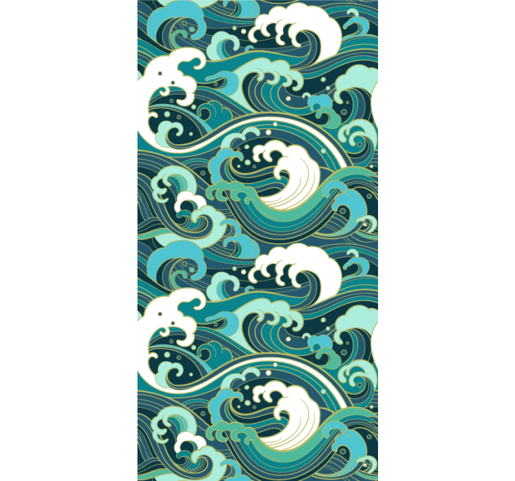 Contemporary wallpaper great wave japanese style - TenStickers