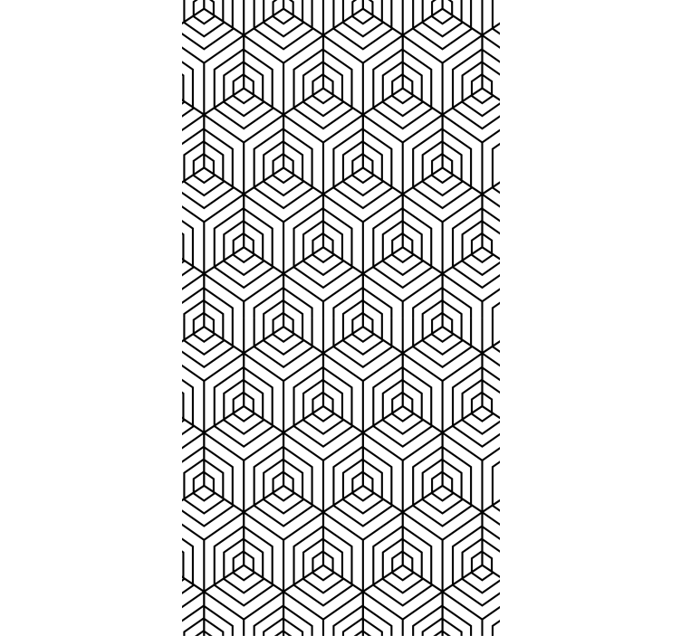 Contemporary wallpaper black and white hexagons - TenStickers
