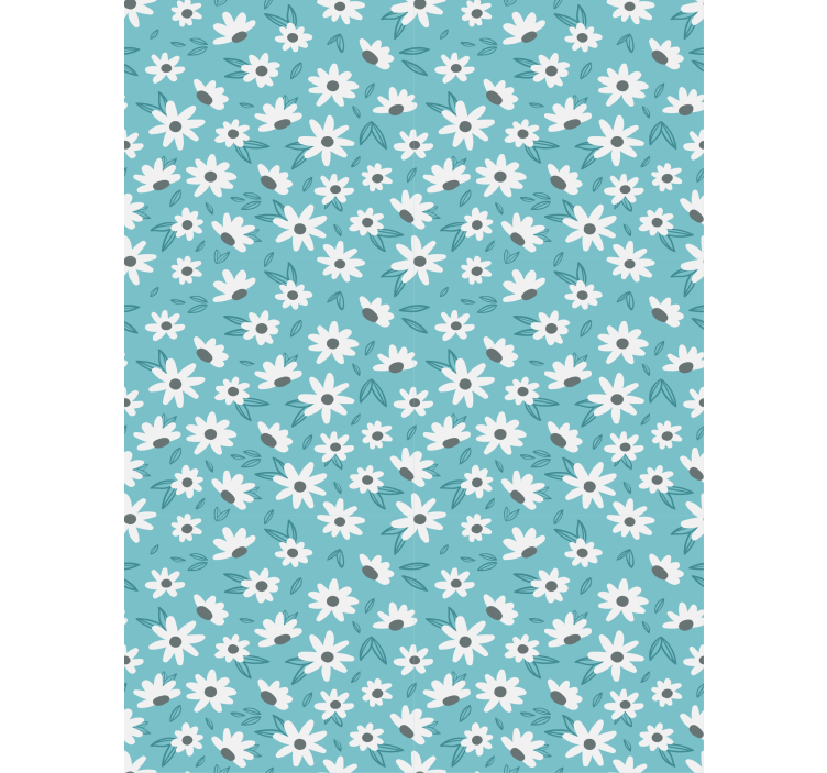 Wallpaper for dining area daisy floral design - TenStickers
