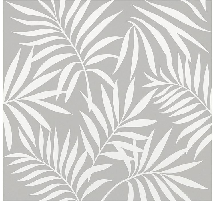 Bathroom wallpaper grey elegant leaves design - TenStickers