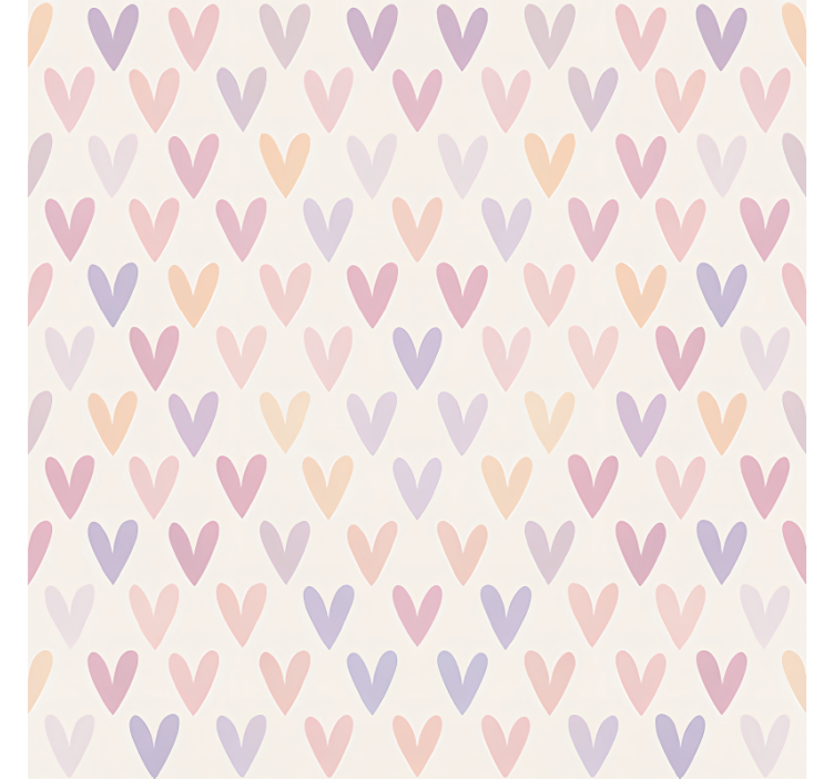 Wallpaper teenage bedroom pastel heart design - TenStickers