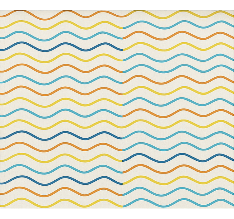 Wallpaper teenage bedroom colored wavy lines - TenStickers