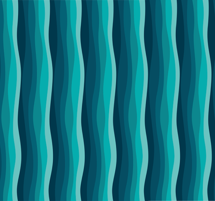 Living area wallpaper serene blue waves - TenStickers