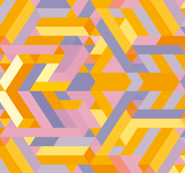 Bathroom wallpaper geometric pattern overlap - TenStickers