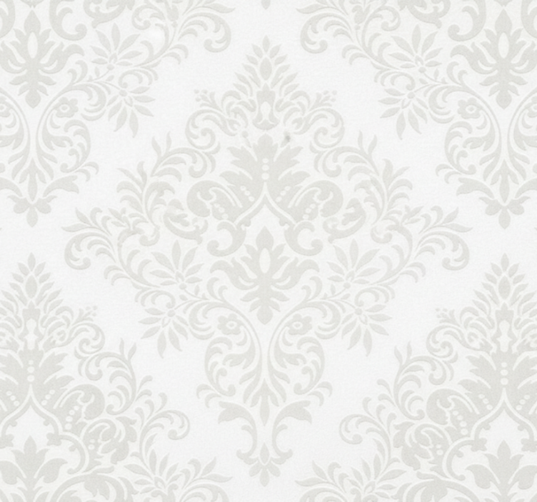 Living area wallpaper classic white damask - TenStickers