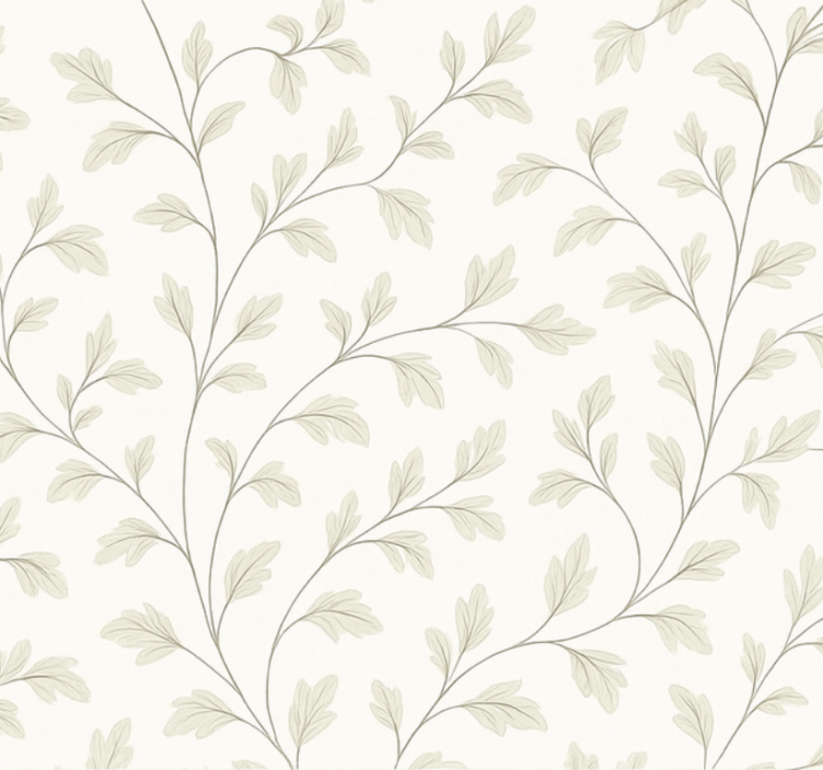 Living area wallpaper subtle leaf design - TenStickers