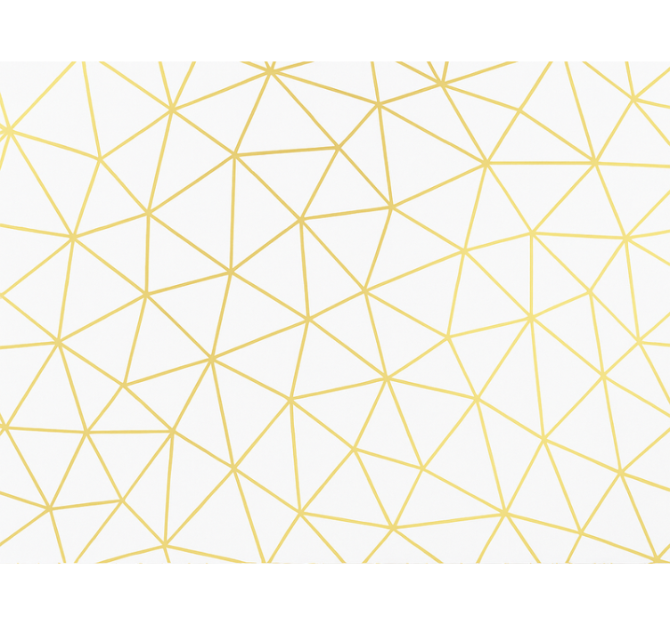 Triangles wallpaper golden geometric prism mosaic - TenStickers