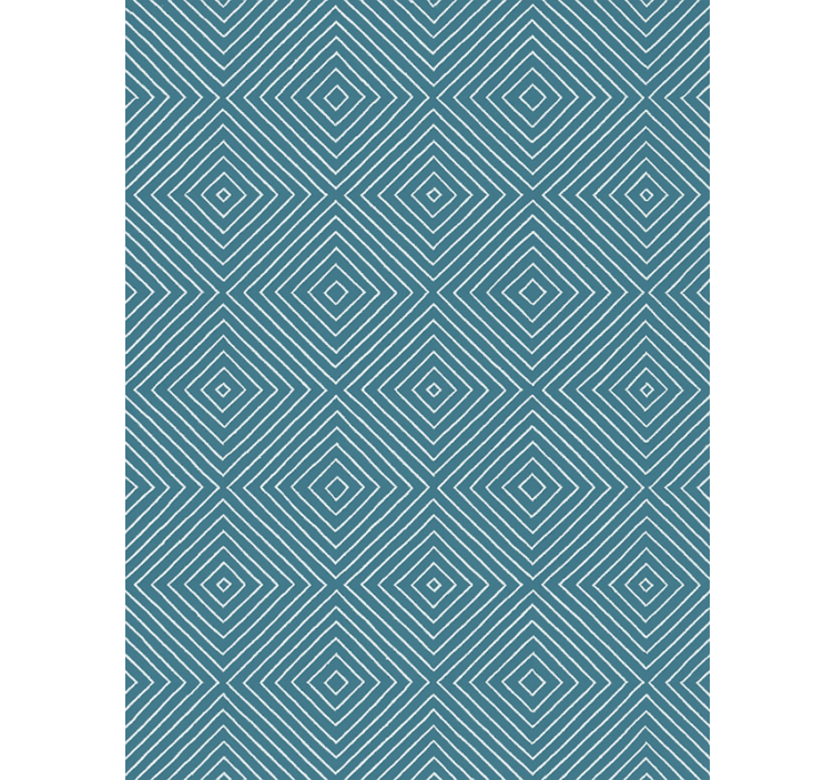 Nordic wallpaper blue diamond linework - TenStickers