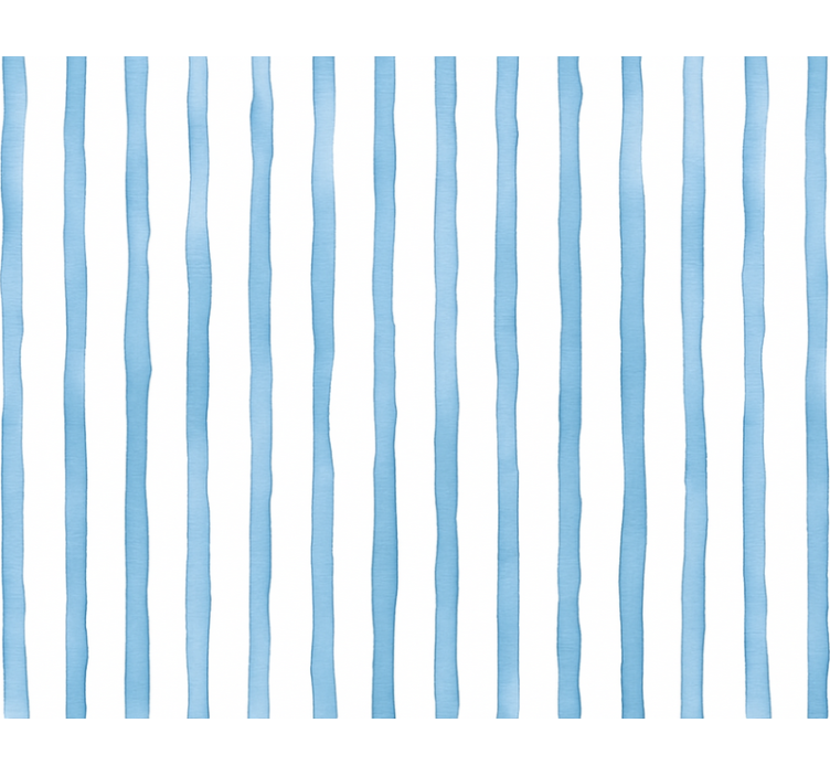 Wallpaper vertically striped blue watercolor stripes - TenStickers