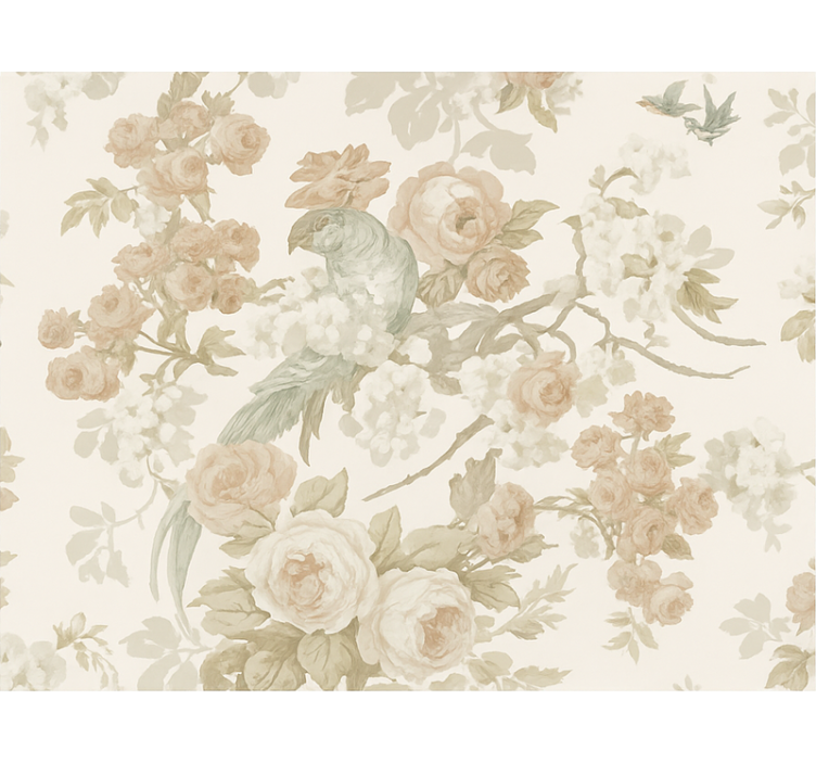 Master bedroom wallpaper vintage floral design - TenStickers