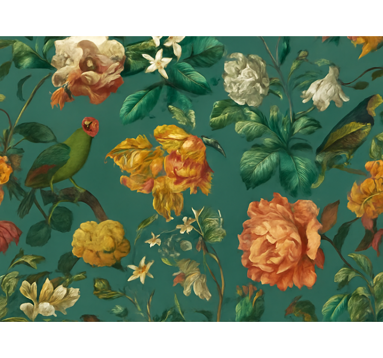 Master bedroom wallpaper dark floral pattern - TenStickers