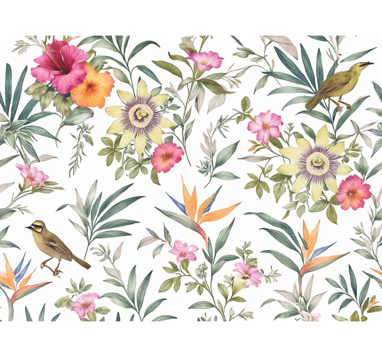 Master bedroom wallpaper blue floral pattern - TenStickers